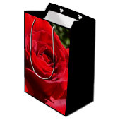 Helle Rote Rose Blume Schöne Blumenpracht Mittlere Geschenktüte (Rückseite Schrägansicht)