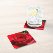Helle Rote Rose Blume Schöne Blumenpracht Rechteckiger Pappuntersetzer (Vor Ort)