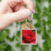 Helle Rote Rose Blume Schöne Blumenpracht Schlüsselanhänger (Hand)