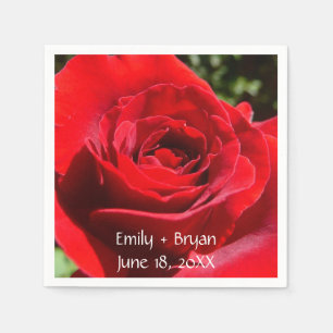 Helle Rote Rose Blume Schöne Blumenpracht Serviette