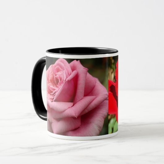 Helle Rote Rose Blume Schöne Blumenpracht Tasse (Vorderseite Links)