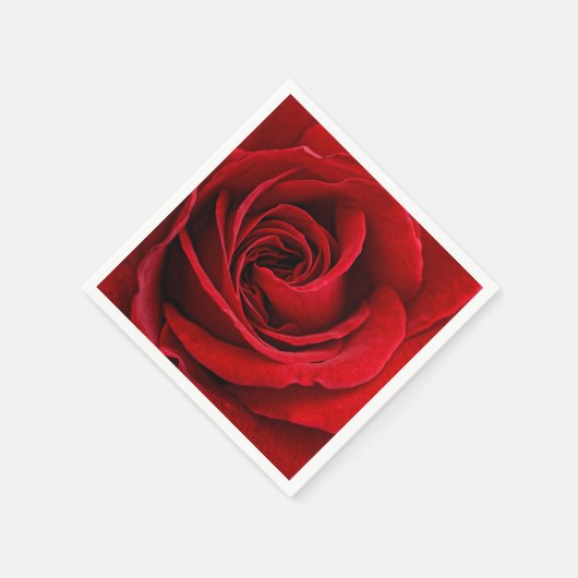 Helle Rote Rose Nah Serviette (Ecke)