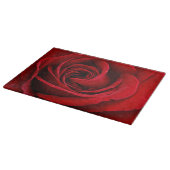 Helle rote Rose Nahaufnahme Schneidebrett (Ecke)