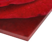 Helle rote Rose Nahaufnahme Schneidebrett (Ecke)