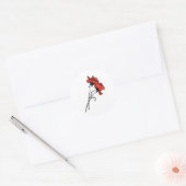 Helle Rote Rose Pinselstrich Runder Aufkleber (Umschlag)