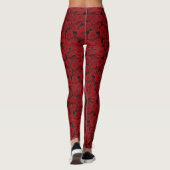 Helle Rote Rosen Leggings (Rückseite)