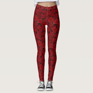Helle Rote Rosen Leggings