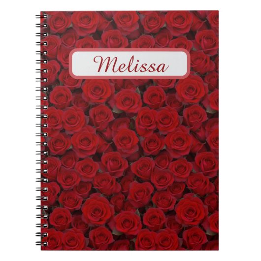 Helle Rote Rosen Notizblock (Vorderseite)