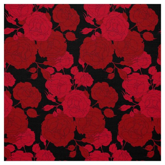 helle rote Rosen, Stoff (Muster)