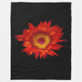 Helle rote Sonnenblume-Schwarz-Fleece-Decke Fleecedecke (Vorderseite)