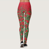 Helle rote Tulips-Felderriemen Leggings (Rückseite)