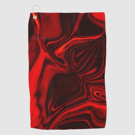 Helle rote und dunkle Kurven auf dunklem Hintergru Golfhandtuch (Vorderseite)