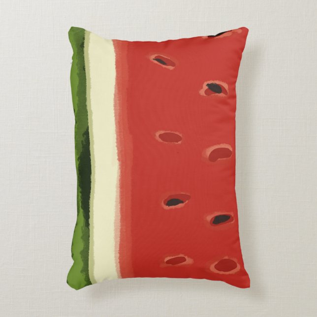 Helle Rote Wasserfarbe Wassermelone Akzente Pillow Dekokissen (Vorderseite(Vertikal))