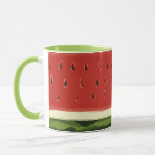 Helle Rote Wasserfarbe Wassermelone Grüne Tasse (Links)