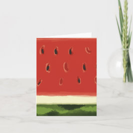 Helle Rote Wasserfarbe Wassermelone Grußkarte Karte