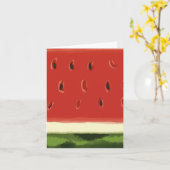 Helle Rote Wasserfarbe Wassermelone Grußkarte Karte (Gelbe Blume)