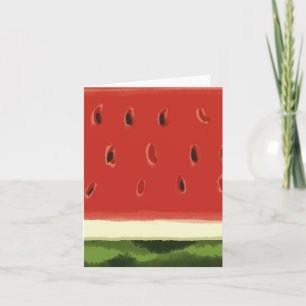 Helle Rote Wasserfarbe Wassermelone Grußkarte Karte