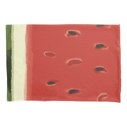 Helle Rote Wasserfarbe Wassermelone Pillowcase Kissenbezug (Vorderseite)