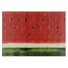 Helle Rote Wasserfarbe Wassermelone Trennen Schneidebrett