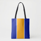 Helle Royal Blue Yellow Nautical Stripes Tasche (Vorderseite)