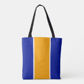 Helle Royal Blue Yellow Nautical Stripes Tasche (Rückseite)