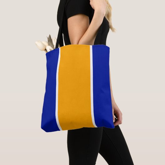 Helle Royal Blue Yellow Nautical Stripes Tasche (Von Nahem)