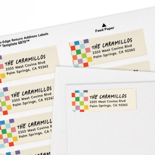 Helle Rücksendeadresse des Schachbretts