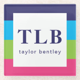 Helle Rugby Streifen Mit Monogramm Untersetzer aus