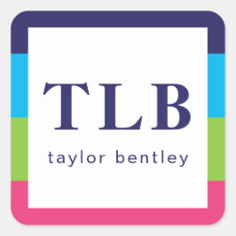 Helle Rugby Stripes Mit Monogramm Aufkleber