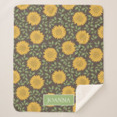 Helle rustikale Land Sonnenblumen Personalisiert Sherpadecke (Vorderseite)