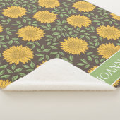Helle rustikale Land Sonnenblumen Personalisiert Sherpadecke (3/4)