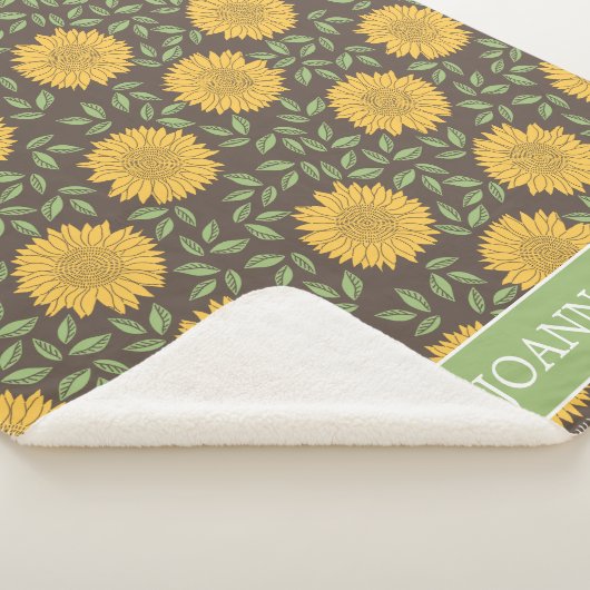 Helle rustikale Land Sonnenblumen Personalisiert Sherpadecke (3/4)