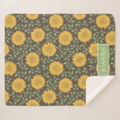 Helle rustikale Land Sonnenblumen Personalisiert Sherpadecke (Vorderseite (Horizontal))