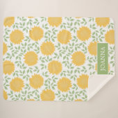 Helle rustikale Land Sonnenblumen Personalisiert Sherpadecke (Vorderseite (Horizontal))