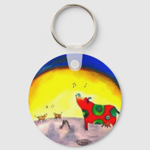 Helle Sängerin der Mond Kuh Kunst von LeahG Kinder Schlüsselanhänger