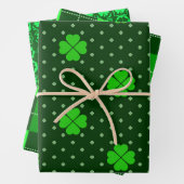 HELLE SCHATTEN VON GRÜNEN IRISCHEN KLEEBLÄTTERN GESCHENKPAPIER SET (Beispiel)