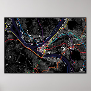 Helle Schienen-Zahl Boden Pittsburghs Poster