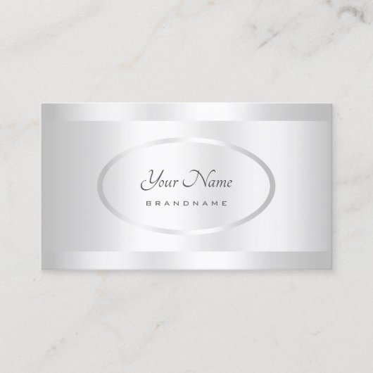 Helle, schimmernde Silver Oval Details Dekoration Visitenkarte (Vorderseite)