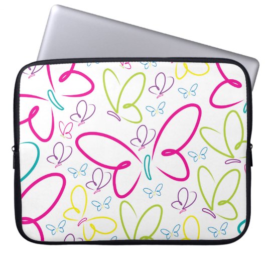 Helle Schmetterlinge Laptopschutzhülle (Vorderseite)