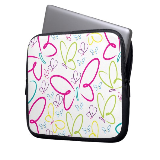 Helle Schmetterlinge Laptopschutzhülle (Vorderseite Links)