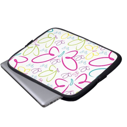 Helle Schmetterlinge Laptopschutzhülle (Vorne Knopf)