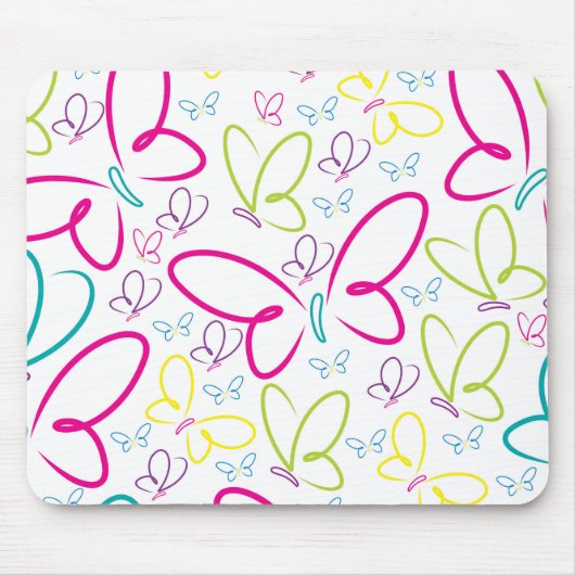 Helle Schmetterlinge Mousepad (Vorne)