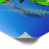 Helle Schmetterlinge und Waldposter Poster (Ecke)