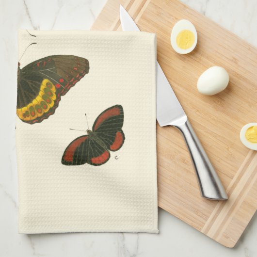 Helle Schmetterlinge von Pieter Cramer Geschirrtuch (Viertel Falte)