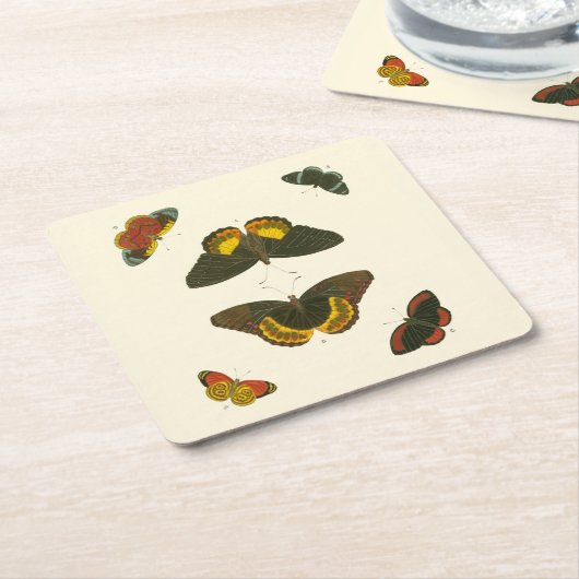 Helle Schmetterlinge von Pieter Cramer Rechteckiger Pappuntersetzer (angewinkelt)