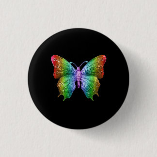 Helle Schmetterlings-Regenbogen-Farben Jeweled Button