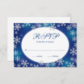 Helle Schneeflocken Blauer Winter UAWG RSVP Karte (Vorne/Hinten)