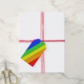 Helle schöne diagonale STRIPE Regenbogen Geschenkanhänger (Mit Garn)