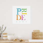 HELLE, SCHÖNE, FARBHAFTE FUN PRIDE TYPOGRAPHIE POSTER (Küche)
