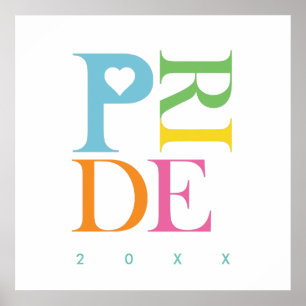 HELLE, SCHÖNE, FARBHAFTE FUN PRIDE TYPOGRAPHIE POSTER
